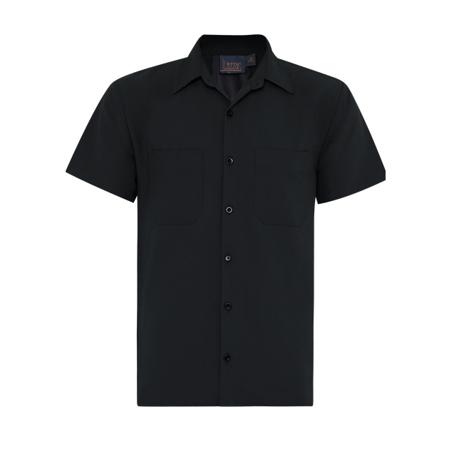 Black Flexible Ripstop Short Sleeve Shirt For Men